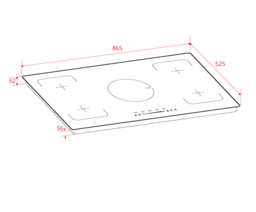 Cooktop de Indução Elettromec 5 Queimadores 90cm 220V