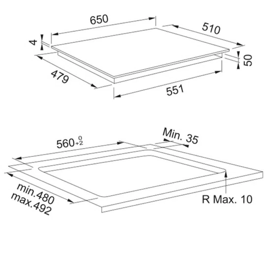 Cooktop de Indução FSM 654 Smart Franke 4 Zonas Vitrocerâmico 65cm 220V
