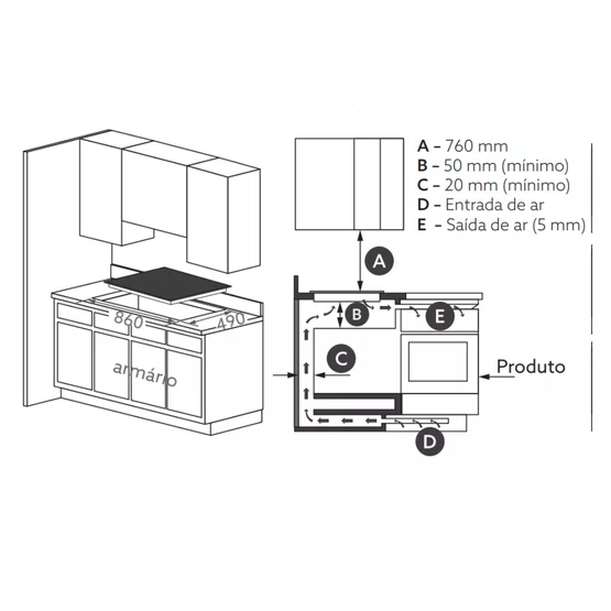 Cooktop Invita de Indução Vidro Preto 6 Zonas Função Booster 90cm 220V