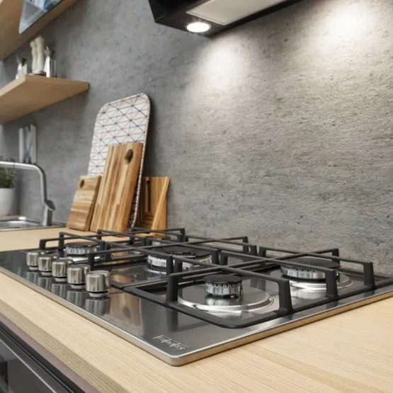 Cooktop à Gás Inox FHSM 755 Franke 5 Queimadores Dupla Chama Lateral 75cm 220V