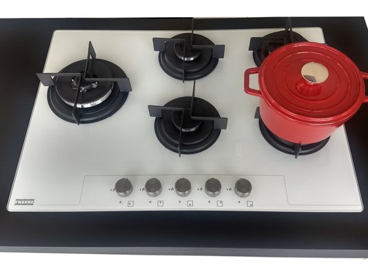 Cooktop Franke de Vidro Pure White à Gás 75cm Bivolt