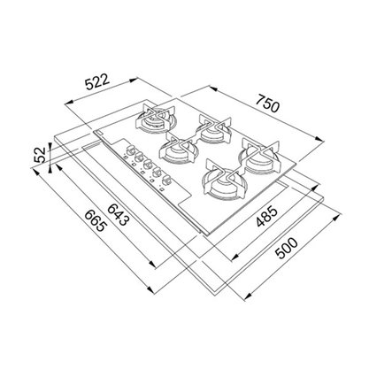Cooktop Franke de Vidro Pure White à Gás 75cm Bivolt