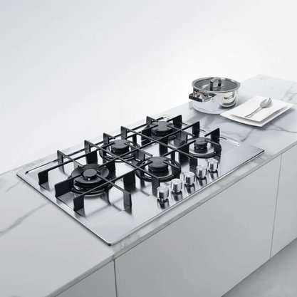 Cooktop a Gás em Inox à Gás Franke 5Q Dupla Chama Lateral FHMA 755 220V