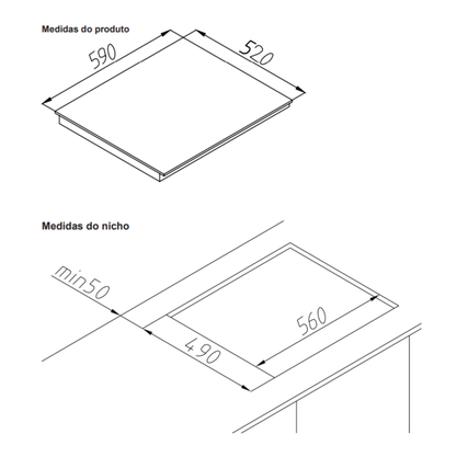 Cooktop Indução Cuisinart Arkton 4 Queimadores 220V