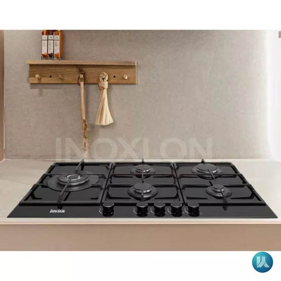 Cooktop Invita à Gás em Vidro Black 5 Queimadores Bivolt 90cm