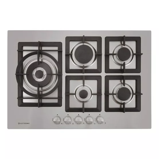 Cooktop Quadratto Elettromec 5 Queimadores a Gás 75 cm Bivolt