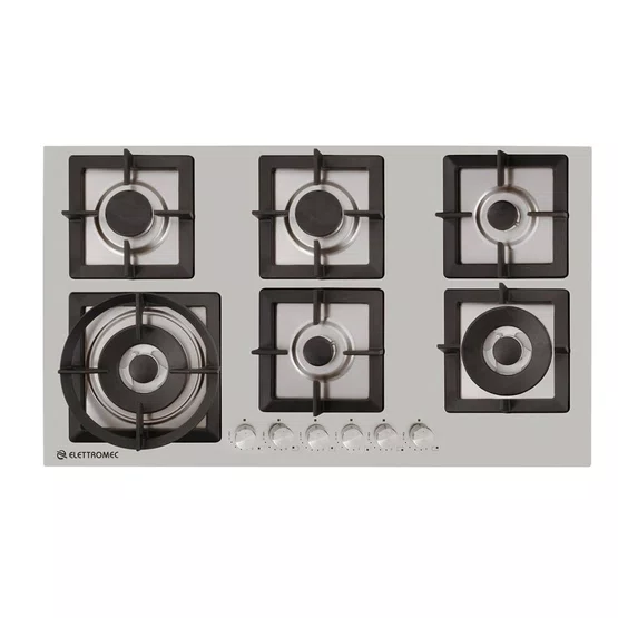 Cooktop Quadratto Semifilo Elettromec 6 Queimadores a Gás 90 cm Bivolt