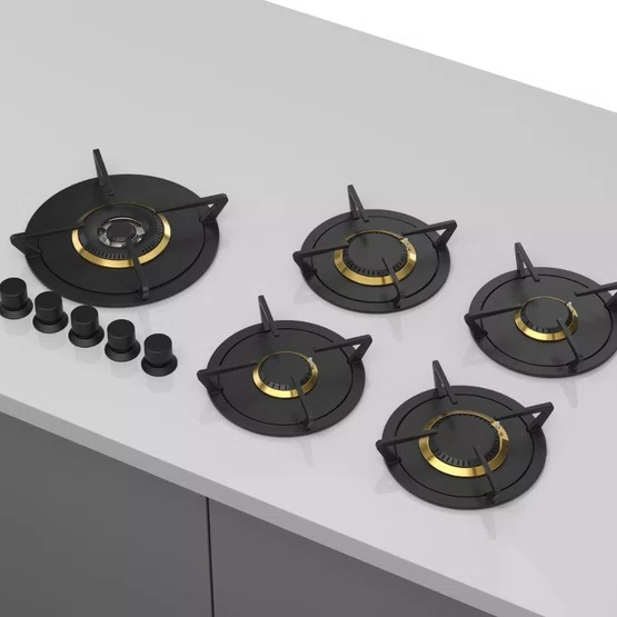 Cooktop de Revestir na Bancada Elettromec 5 Queimadores à Gás 90 cm 220 V