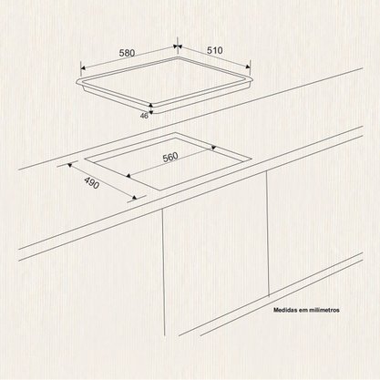 Cooktop Elétrico Elettromec Vitrocerâmico 4 Queimadores 60cm 220V