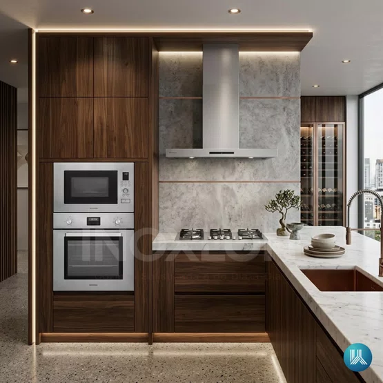 Cozinha Gourmet Elettromec Coifa Milano Parede 90cm + Torre Forno Elétrico e Micro-ondas Luce + Cooktop Quadratto 90 6 Queimadores