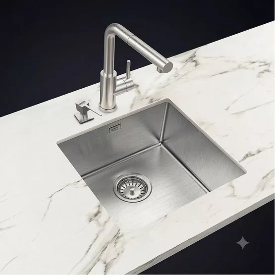 Cuba de Embutir Anti-ruído Tramontina Design Collection Quadrum 45 U Válvula com Escape
