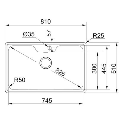 Cuba de Sobrepor em Inox Franke Bell 81x51x20 cm com Acessórios e Válvula 4,5