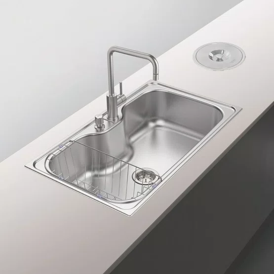 Cuba de Sobrepor Anti-ruído Morgana Maxi 78 FX Tramontina com Furo e Acessórios Inox
