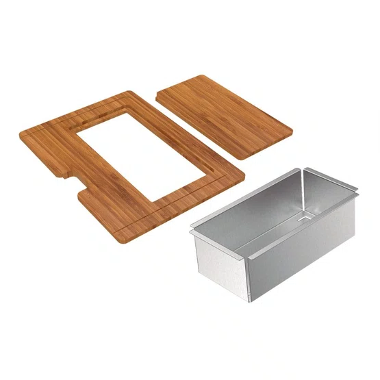 Cuba de Sobrepor Anti-ruído Square 86 Tramontina com Acessórios Aço Inox Escovado