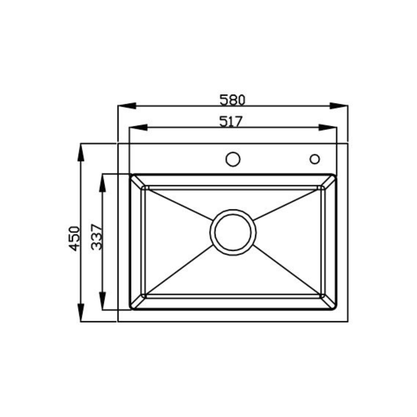 Cuba de Embutir DeBacco Millare em Quartzo Branco 60x45cm
