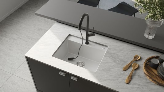 Cuba de Embutir DeBacco Millare em Quartzo Branco 60x45cm