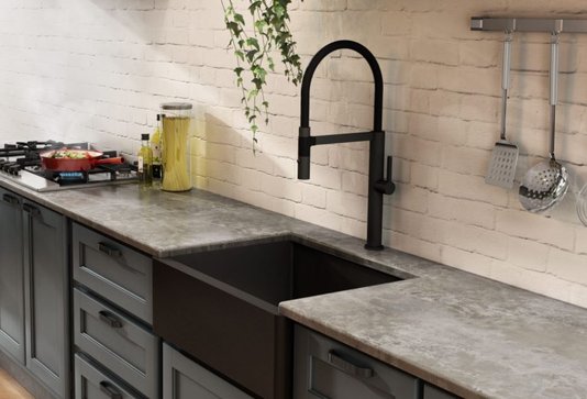 Cuba DeBacco Primaccore Semi Encaixe Farm Sink Nano Black