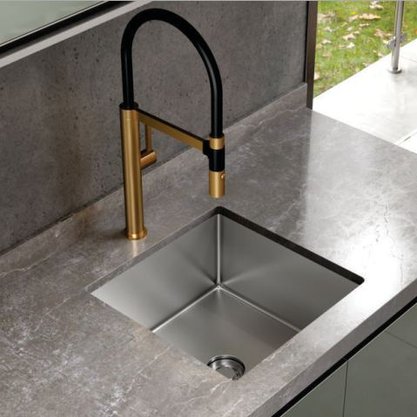 Cuba Inox Escovado DeBacco Quadratino 400 40x40x20cm c/ Válvula 4,5"