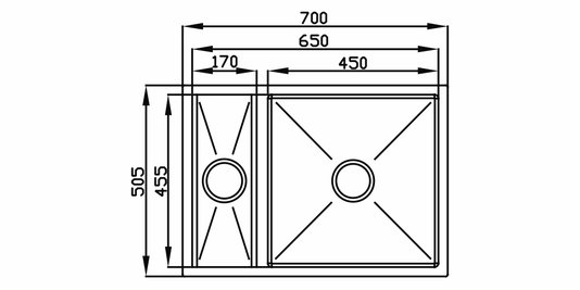 Cuba DeBacco Quadratino 450 com Canal Organizador 70x50,5cm