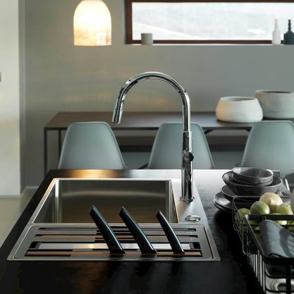 Cuba Dupla de Sobrepor Franke Box Center em Inox Com Acessórios 86x51cm