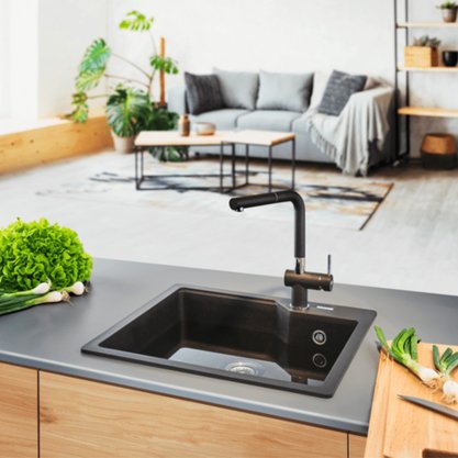 Cuba Dupla de Sobrepor Franke Urban Em Fraganite Onyx - Preto
