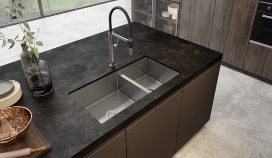 Cuba Dupla Debacco Quadratino Inox Escovado 85x45x20cm