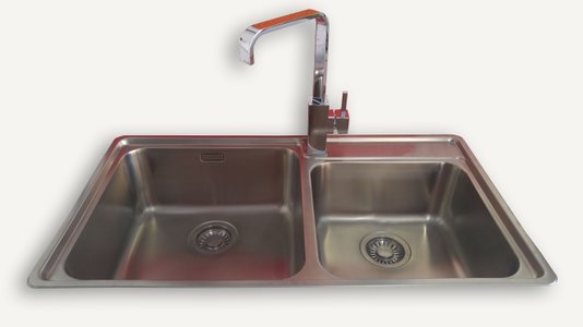 Cuba Dupla Franke Bell de Sobrepor BCX 62-42-35 86x48cm Com Acessórios