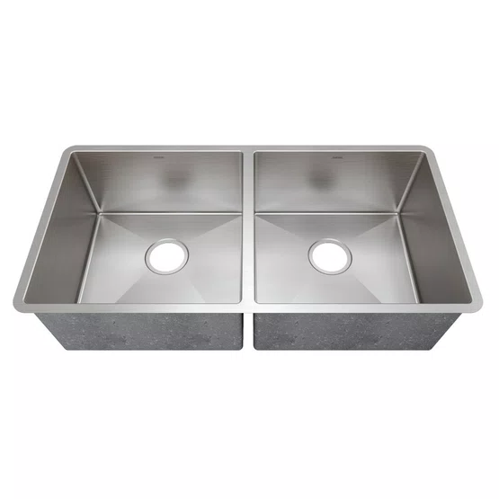 Cuba de Embutir ou Sobrepor Dupla Retta Mekal LR-40/40 82,5 x 40 x 23 cm Aço Escovado
