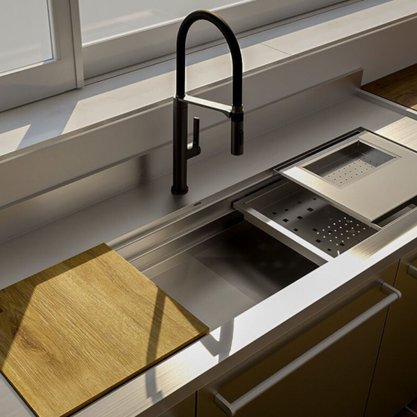 Módulo Workstation Mekal WS-1260 Embutir ou Sobrepor 3 Níveis 126x42cm Inox