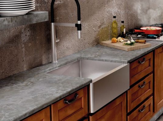Cuba Farm Sink DeBacco Quadratino em Inox 58x45x20cm