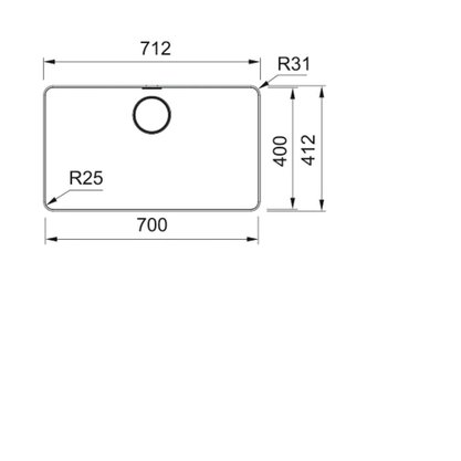 Cuba Franke Mythos Bowl MYX 210-70 com Acessórios Instalação Flushmont