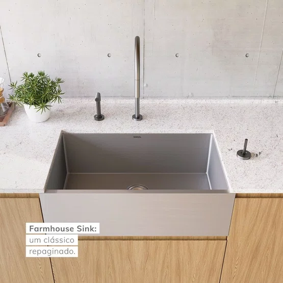 Cuba Mekal FarmHouse Sink FS-50 50x40x23cm Inox Escovado