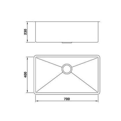 Cuba de Embutir Mekal Shades Titânio Ultraclean LR-70 70x40x23cm Black Matte