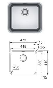 Cuba Inox Franke Bell de Embutir BCX 110-45 44,5x38x20cm