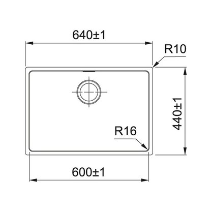 Cuba Inox Franke Línea 60x40 Embutir ou Sobrepor - Acabamento Escovado