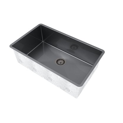 Cuba de Embutir Mekal Shades Titânio Ultraclean LR-70 70x40x23cm Black Matte