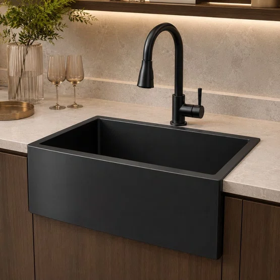 Cuba Simples Semi Encaixe Farm Sink Rubinettos Gourmet Americana Grafite Escovado