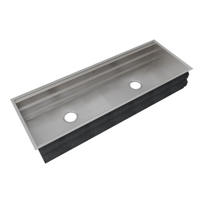 Módulo Workstation Mekal WS-1260 Embutir ou Sobrepor 3 Níveis 126x42cm Inox