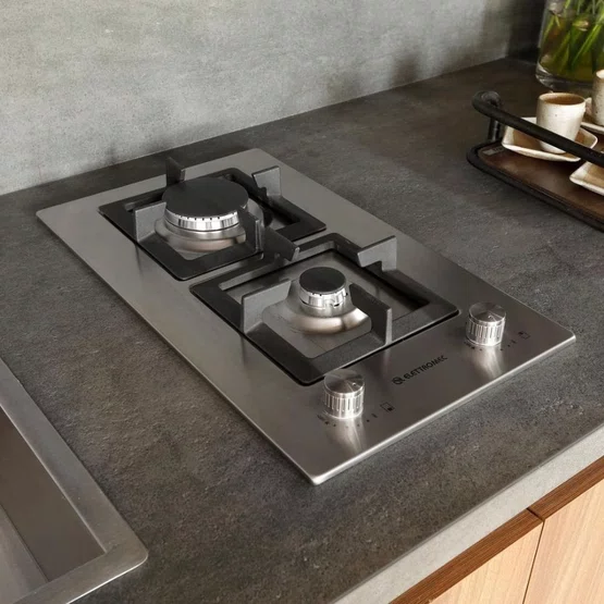 Cooktop Dominó Quadratto Elettromec 2 Queimadores a Gás 30 cm Bivolt