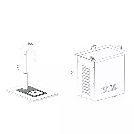 Dispenser de Água Filtrada Elettromec Built-In Gás e Refrigerada Inox 304 220V