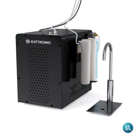 Dispenser de Água Filtrada Elettromec Built-In Gás e Refrigerada Inox 304 220V