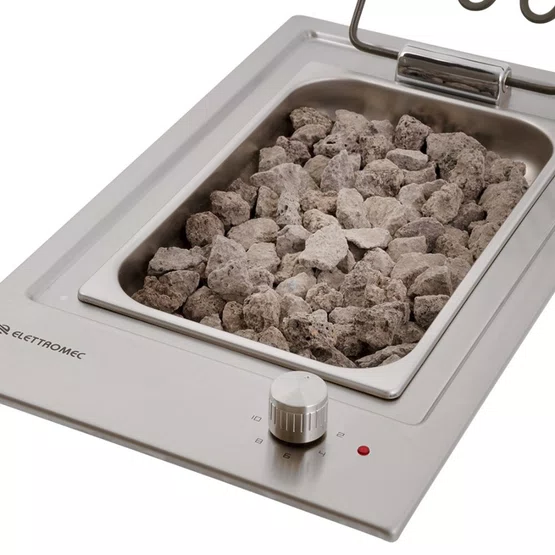 Cooktop Dominó Barbecue Quadratto Elettromec Pedras Vulcânicas 30 cm 220 V