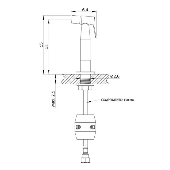 Ducha Manual Tramontina com Extensor 80cm em Aço Inox Quente e Frio