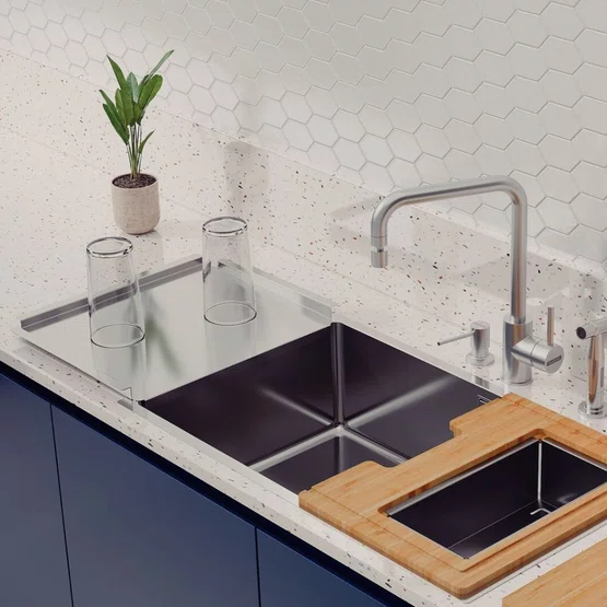 Escorredor de Louça Design Collection para Cubas Quadrum Tramontina em Inox
