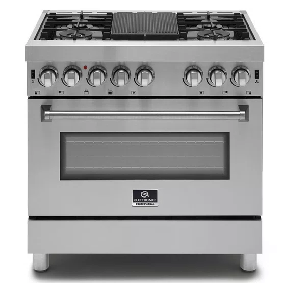 Fogão a Gás Elettromec Professional Forno Elétrico com Chapa Bistequeira 75cm 220V