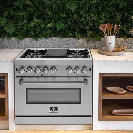 Fogão a Gás Elettromec Professional Forno Elétrico com Chapa Bistequeira 90cm 220V