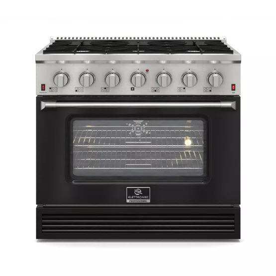 Fogão a Gás Elettromec Professional Forno a Gás 126L Black 36" 127V