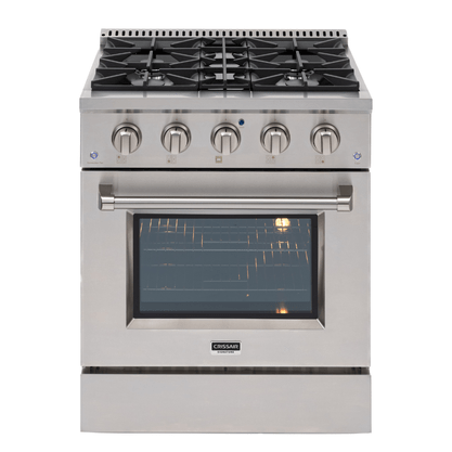 Fogão Profissional em Inox Crissair Austin com 4 Queimadores e Forno Elétrico 75cm 220v