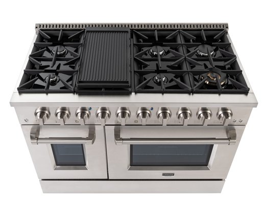 Fogão Profissional em Inox Crissair Austin com 8 Queimadores e Forno Elétrico Duplo 120cm 220v