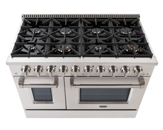 Fogão Profissional em Inox Crissair Austin com 8 Queimadores e Forno Elétrico Duplo 120cm 220v